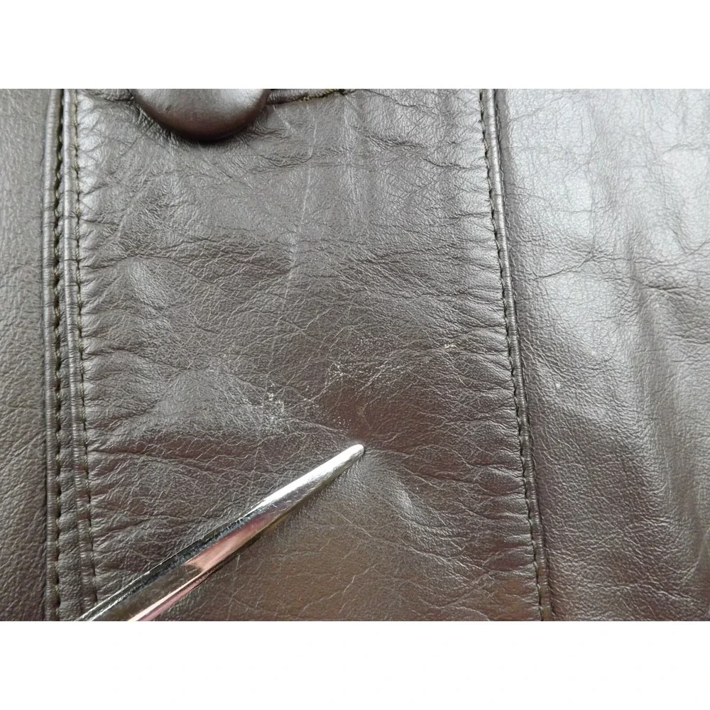 Adler Leather Jacket Vintage‎ Men's Size 46 Dark Brown Lined - Picture 5 of 16